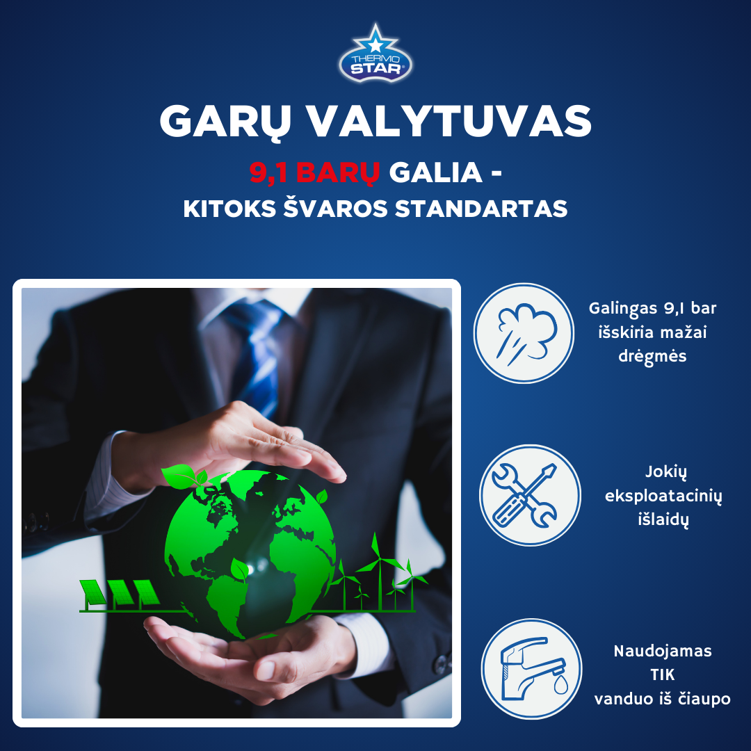 Galingas 9,1 bar — išskiria mažai drėgmės